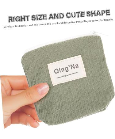 KALLORY Sanitary Napkin Storage Bag - Cute Green Handbag Organizer for Women - Portable High Capacity Period Bag - Buy Online on GoSupps.com