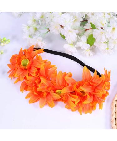 Beaupretty Orange Wedding Headband | Elastic Sunflower Wreath Headpiece for Parties & Holidays - Buy Online on GoSupps.com