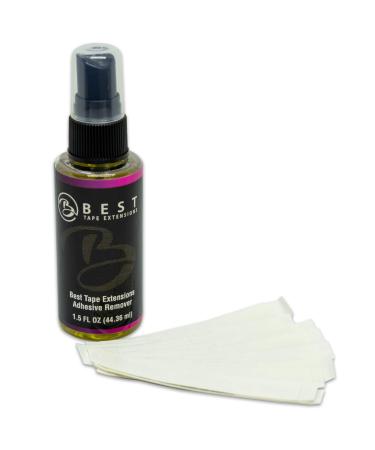 Hair Extensions Re-Tape Kit (15 Strips No Shine Tape & Bottle of C-22 Citrus Solvent 1.5 Ounces Spray Bottle All Natural Wetting Agents Removes Tape Extensions Wigs Hair Systems Gentle on Skin