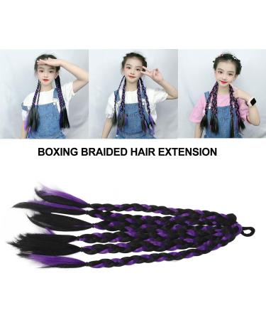 Boxing Braided Hair Extension Boxing Hair Extension Long Safe for Outdoor Use for Women (Balck Purple) - Buy Online on GoSupps.com