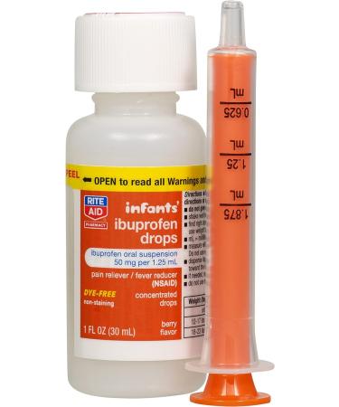 Rite Aid Infants' Ibuprofen Drops 50mg - 1 fl oz | Pain Relief for Babies - Buy Online on GoSupps.com