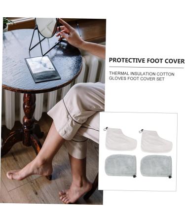 FRCOLOR Foot Cover 2 Pairs Gloves disposable booties accessories mittens Paraffin Mitts paraffin wax for feet wax dip for hands paraffin accessories paraffin glove care liner 28x20cm Grey - Buy Online on GoSupps.com