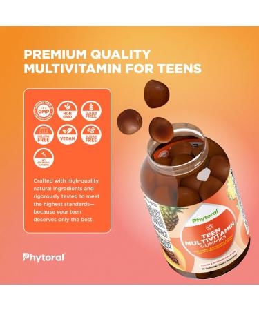 Daily Teen Gummy Vitamins 90 Days Supply - Multivitamin for Boys and Girls 13-17 Daily Multivitamin Gummies for Teenagers - Essential Vitamins for Growing Teens - Support Health Growth and Development - Buy Online on GoSupps.com