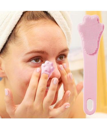 Manual Facial Cleansing Brush Soft Silicone Face Skin Scrubber Manual Brush Applicator Brush Face maskes Brush for Forehead Cheeks Nose Lips Face 10.8x3 Cm Pink - Buy Online on GoSupps.com