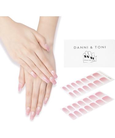 DANNI & TONI Semi Cured Nail Wraps - Aglaia Salon-Quality Gel Nail Stickers Set with Light Pink Tips - 28 Self-Adhesive Strips for Manicure - Buy Online on GoSupps.com