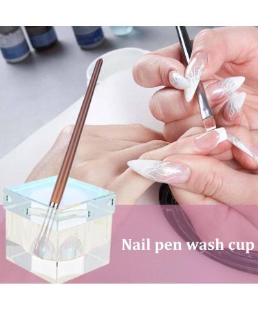 Monomer Cup 2 Inch Square Crystal Glass Nail Dish for Monomer with Lid High Transparency Nail Cup for Nail Art Acrylic Liquid Dazzling Colors Dappen Dish - Buy Online on GoSupps.com