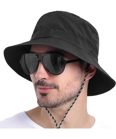 FEICUI Quick Dry UV Protection Bucket Hat - Black | Men Women Outdoor Boonie Hat - Buy Online on GoSupps.com