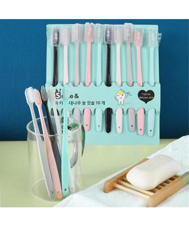 NGCG Toothbrush Set - Natural Handle Soft Bristles for Adults & Kids | Travel-Friendly 10 Pack - Buy Online on GoSupps.com