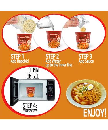 Yopokki Hot Spicy Rabokki Cup - Korean Ramen Noodle Tteokbokki Rice Cakes (2 Cup) - Buy Online on GoSupps.com