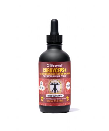 Life Cykel Cordyceps Mushroom Extract with Kakadu Plum - Energy Stamina & Vitality Support Natural Aging Supplement - Non-GMO and Vegan Tincture - 4Fl Oz 4 Fl Oz (Pack of 1)