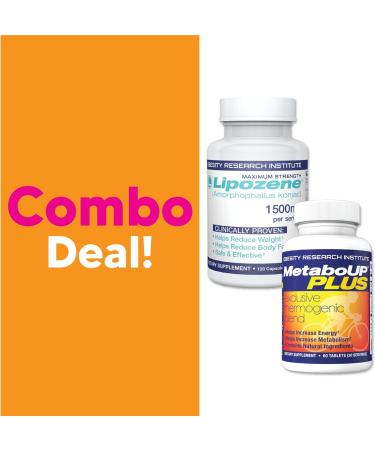 Lipozene Weight Loss Combo - Mega Bottle 120ct + MetaboUP Thermogenic 60ct - Boost Metabolism, Increase Energy, Control Appetite - Buy Online on GoSupps.com