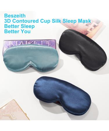 22 Momme Mulberry Silk Sleep Mask - 3D Contoured Eye Mask for Sleep & Travel | Adjustable Soft Blindfold for Men & Women (Gray - Buy Online on GoSupps.com