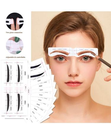 12 Shapes Eyebrow Stencil Set - 48 Pairs Reusable Eyebrow Ruler & Template for Women and Girls - Grooming Tool - Buy Online on GoSupps.com