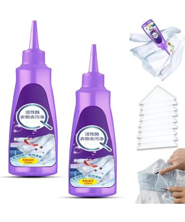HONGJIANV Active Mold Clothing Stain Removal Agent Active Enzyme Clothing Stain Remover Active Enzyme Laundry Stain Remover - White Shirt Guardian (A-2PC)