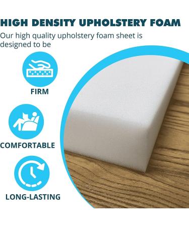 2x24x72 High Density Upholstery Foam Padding - Custom Pillow, Chair, Couch Cushion Replacement - Craft Supplies for Seat Repair - Buy Online on GoSupps.com