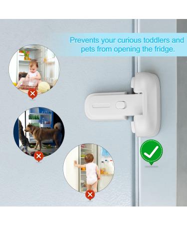 Clymene Child Locking Refrigerator Lock | Secure Door Lock for Kids Pets & Seniors | White Rubber Seal - Buy Online on GoSupps.com