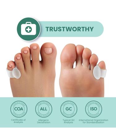 Welnove Gel Toe Separator 12 Pack - Pinky Toe Spacers with Aloe Vera Extract - Bunion Corrector and Cushions for Pressure Relief - Buy Online on GoSupps.com