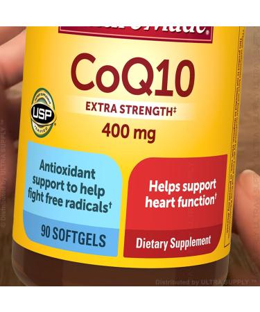 Nature_Mades CoQ10 400 mg (90 Count. Value Pack) Softgels | Extra Strength Antioxidant Support Energy Metabolism