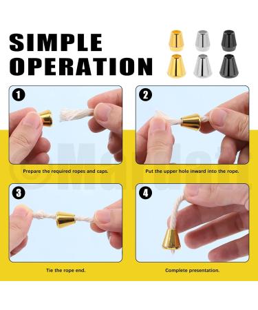 Mardatt 180PCS Rope End Lock Cone Cord Lock Rope End Lock Bell Rope Fastener End Stopper for Lanyard Clothes Backpack Bag DIY 0.3inch 0.4inch 6 styles end stopper locks - Buy Online on GoSupps.com