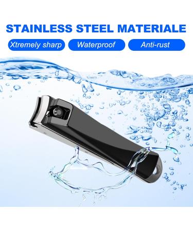 Stainless Steel Anti-Splash Nail Clipper - Ultra Sharp Ergonomic & Self-Catching | Perfect for Nails & Toenails - Includes Plastic Case - Buy Online on GoSupps.com