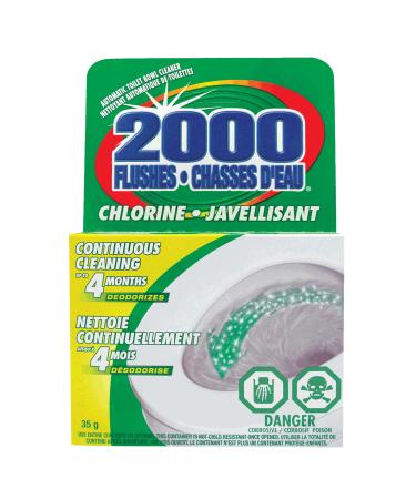 2000 Flushes Automatic Toilet Bowl Cleaner | Clear with chlorine 35g | Makes scrubbing easier by cleaning and refreshing your toilet bowl with each flush | 90615 | 1 Cube