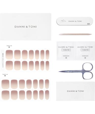 Danni & Toni Half Hardened Gel Nail Foils - Earthy Ombre Brown Glitter Gradient | Self-Adhesive Nail Stickers | 28 Premium Nail Design Wraps - Buy Online on GoSupps.com