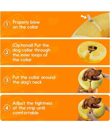 Suplutux Inflatable Hinge Dog & Cat Collar - Adjustable Leak Protection & Comfort for Recovery | Anti-Blocking View - Size S Yellow - Buy Online on GoSupps.com