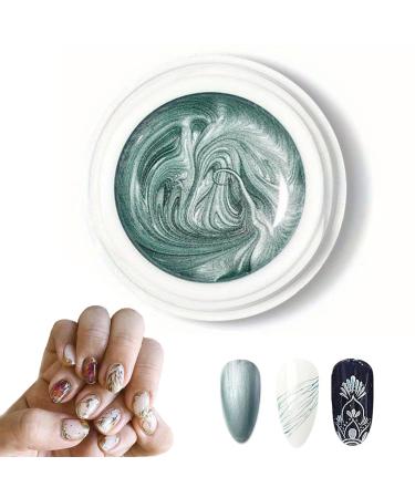 DMQ Mirror Metallic Nail Polish Green Painting Drawing Gel Nail Polish Nail Art Reflective High Shine Nail Gel Soak Off UV/LED 3D Metal Glitter Long-lasting Brightness for DIY Christmas Nail Art