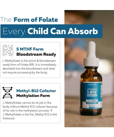 Organic Kids Methylfolate + Methyl B12 Cofactor - Organic Berry Flavor Sublingual Form - 5-MTHF Form Superior Form of Folate - Adjustable Dosing for All Ages - Mood Behavior Cognition - 1 oz. - Buy Online on GoSupps.com