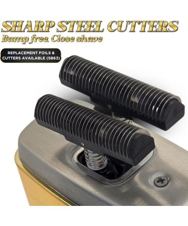 Supreme Trimmer Crunch Men's Foil Shaver STF602 - Waterproof Electric Razor for Short Hair & Stubble | 150-Minute Run Time | Ideal for Barber Use | Gold - Buy Online on GoSupps.com