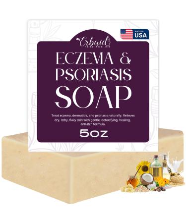 Eczema Soap Bar for Face and Body All Natural Dermatitis Psoriasis Treatment for Dry Itchy Sensitive Skin Relief Gentle Detoxifying Healing Anti-Itch Oatmeal Goat Milk Wash for Kids & Adults