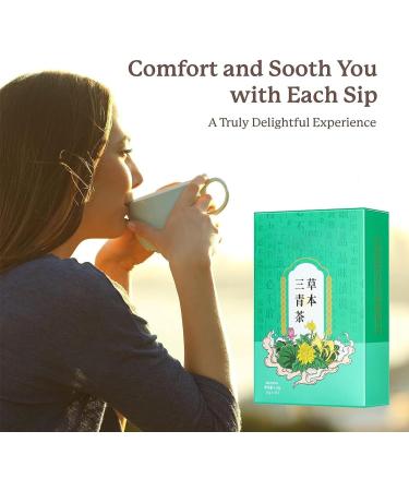 Herbal Three Cleansing Tea Herbal Three Green Tea Liver Support Tea Chinese Everyday Herbal Nourishing Liver Tea (1BOX) - Buy Online on GoSupps.com