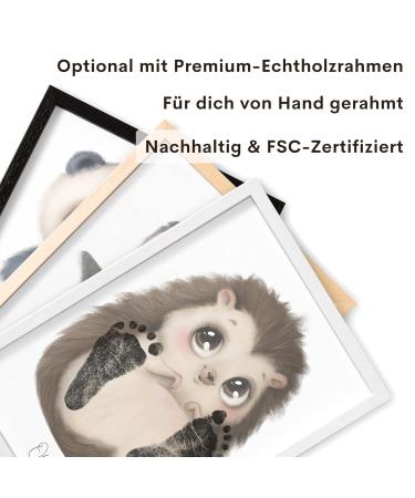 Personalized Baby Footprint Animal Poster - Nursery Decor for Milestones | Cat Design | A4 Size (Foot Length Up to 6cm) - Buy Online on GoSupps.com