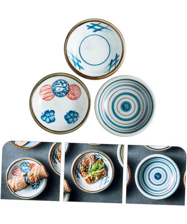 3pcs Japanese Sauce Dish Soy Dip Dish Small Vinegar Bowls Round Seasoning Dish Condiment Dish Pinch Bowls Trifle Bowl Chips and Dip Serving Dish Small Ceramic Bowls Snack re-usable 8.5x8.5CM Blue - Buy Online on GoSupps.com