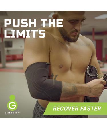 Green Drop Professional Elbow Brace - Compression Sleeve for Men & Women - Natural Relief Herb-Infused Support for Sports, Tennis, Injury Recovery, Arthritis - Large/X-Large - Buy Online on GoSupps.com