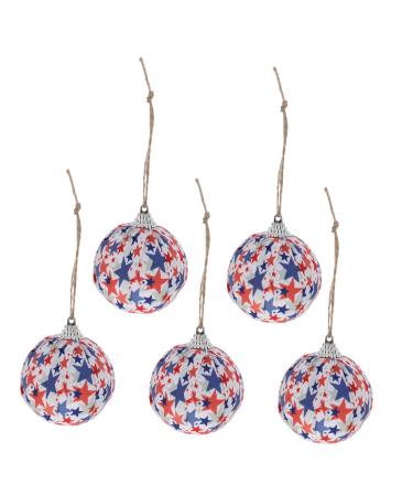 Cabilock 5pcs Independence Day Cloth Ball American Ceiling Hanging Christmas Red Household Foam Hanging Ball