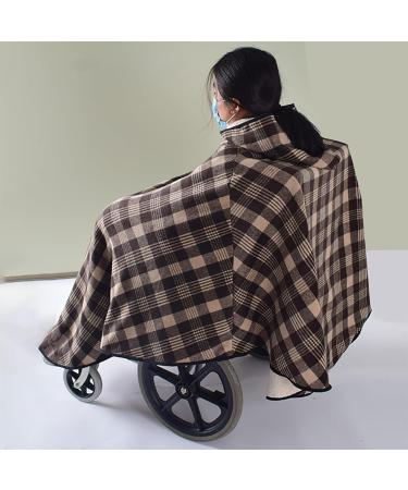 Wheelchair Blanket Wheelchair Poncho with Hood Wheelchair Cloak Windproof Wheelchair Cape Fleece-Lined Thermal Blanket for The Aged Patient - Buy Online on GoSupps.com