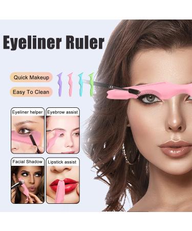 SILICONE EYELINER STENCILS 2PCS | Winged Tip Eyeliner Aid & Eyebrow Pencil Stencil | Multi-Purpose Makeup Tool for Perfect Eyeliner & Defined Eyebrows | Face Contour & Lip Line | Pink & Purple - Buy Online on GoSupps.com