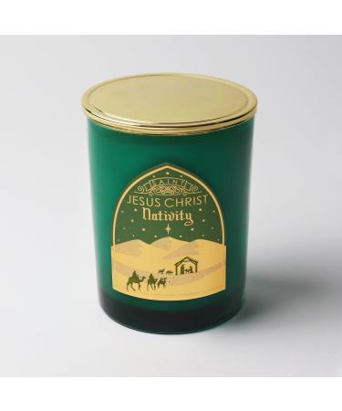 SAINT Jesus Christ Nativity Scented Candle - Aromatherapy with Prayer Coin & Holy Oil | Myrrh & Cedarwood | 80 Hour Burn Time | Special Edition - Buy Online on GoSupps.com