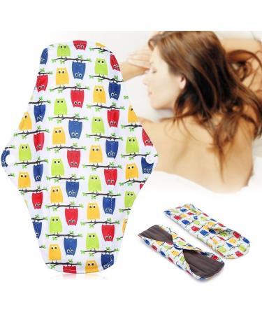 9pcs Reusable Bamboo Charcoal Menstrual Pads Set - Super Absorbent Panty Liners for Heavy Flow, Leakproof, Washable Organic Napkins - Overnight Protection - Size M 9.84x7.09 - Buy Online on GoSupps.com