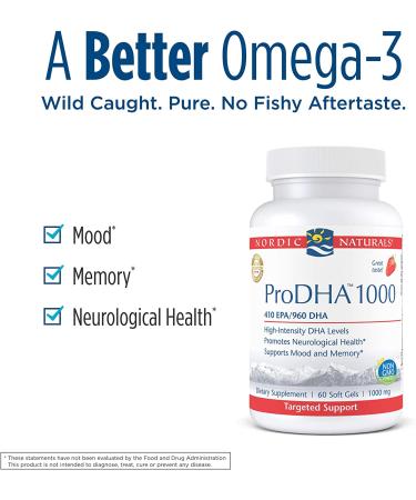 Nordic Naturals ProDHA 1000 Strawberry - 1000mg, 60 Softgels | Omega-3 Fish Oil Supplement - Buy Online on GoSupps.com