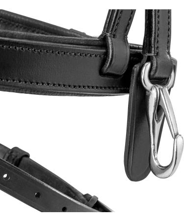 Sunride English Combined Bridle Berlin with Soft Real Leather Reins - Adjustable & Anatomical (Full Black) - Buy Online on GoSupps.com