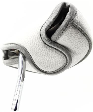 Big Teeth Small Golf Putter Cover - Half Mallet Mini Headcover w/ Magnetic Closure in White - Buy Online on GoSupps.com