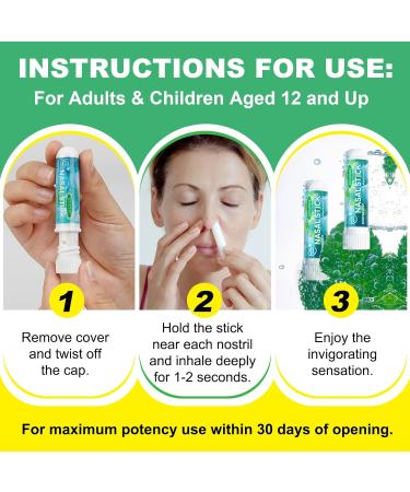 NIFEISHI Nasal Stick Boost Energy Set Nose Inhaler Stick Nasal Stick Inhaler for Daily Refreshment Natural Mint Nasal Sticks for Breathing 4pcs - Buy Online on GoSupps.com