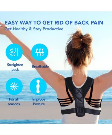 Women's Posture Corrector Back Brace - Adjustable Support for Neck, Back & Shoulder Pain Relief - Wear Under Clothes - Buy Online on GoSupps.com