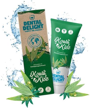 Dental Delight Koala Kiss 4-Pack | Vegan Eucalyptus Toothpaste | Climate Neutral & Microplastics-Free - Buy Online on GoSupps.com