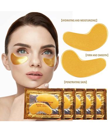 KAIQIKAIXI Gold Gel Under Eye Patches - 10 Pairs with Hyaluronic Acid & Collagen for Dark Circles Puffiness & Wrinkles - Buy Online on GoSupps.com