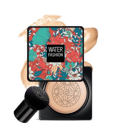 Mushroom Head Air Cushion CC Cream Foundation Cover Concealer Nude Makeup Moisturizing Brightening Pigment Liquid Foundation Even Skin Tone Makeup Base (Natural)