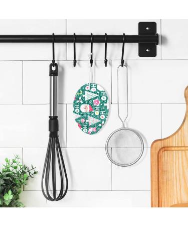 3-Pack Cleaning Kitchen Sponges Oval Santa Claus Kitchen Cellulose Dishwashing Wood Pulp Cotton - Buy Online on GoSupps.com