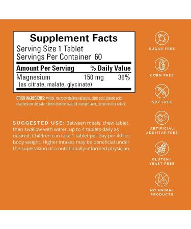 Dr. Amen BrainMD Magnesium Chewables Citrus - 60 Chewable Tablets | Essential Mineral for Memory & Focus | Gluten Free - Buy Online on GoSupps.com